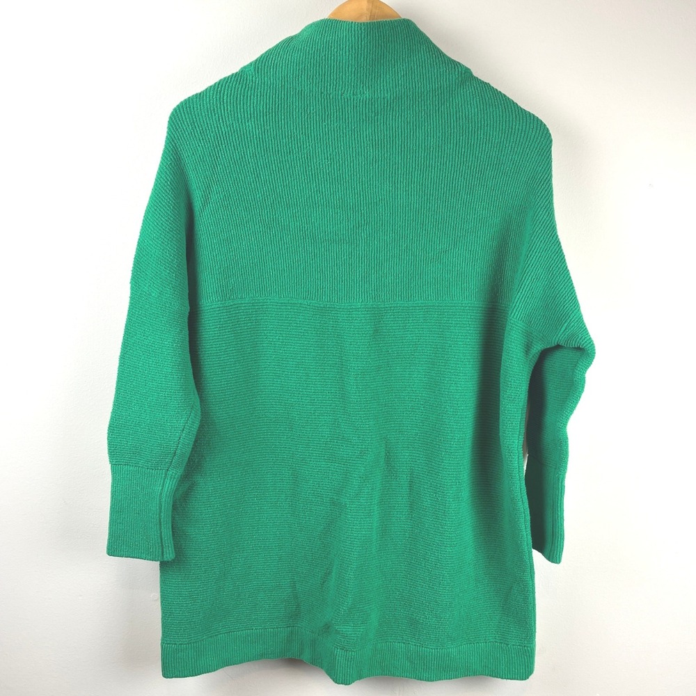 2/$30 Free People Slouchy Tunic Green Ribbed Mock Neck Oversized Sweater S - Picture 4 of 7